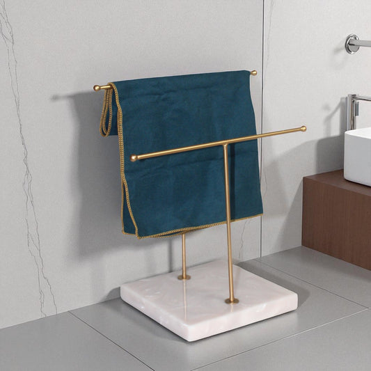 Designer Dual Step Towel Stand With Beige Resin Base
