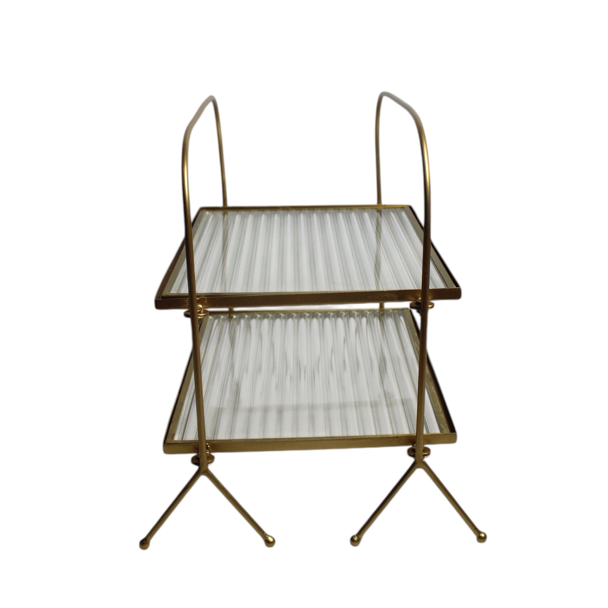 Premium Metal Double Tray, Double Holder Serving Food Platter Serving