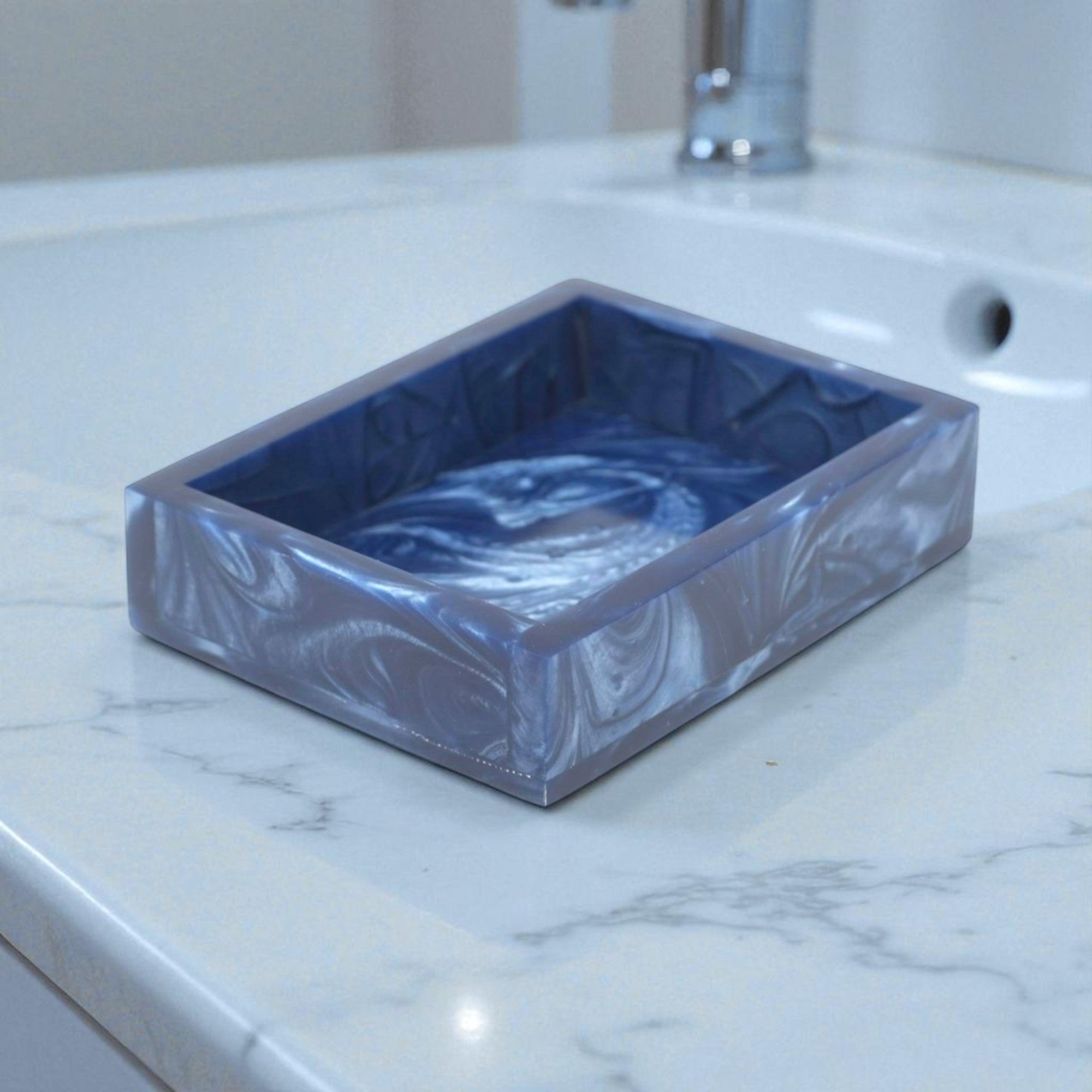 Blue Resin Soap Dish
