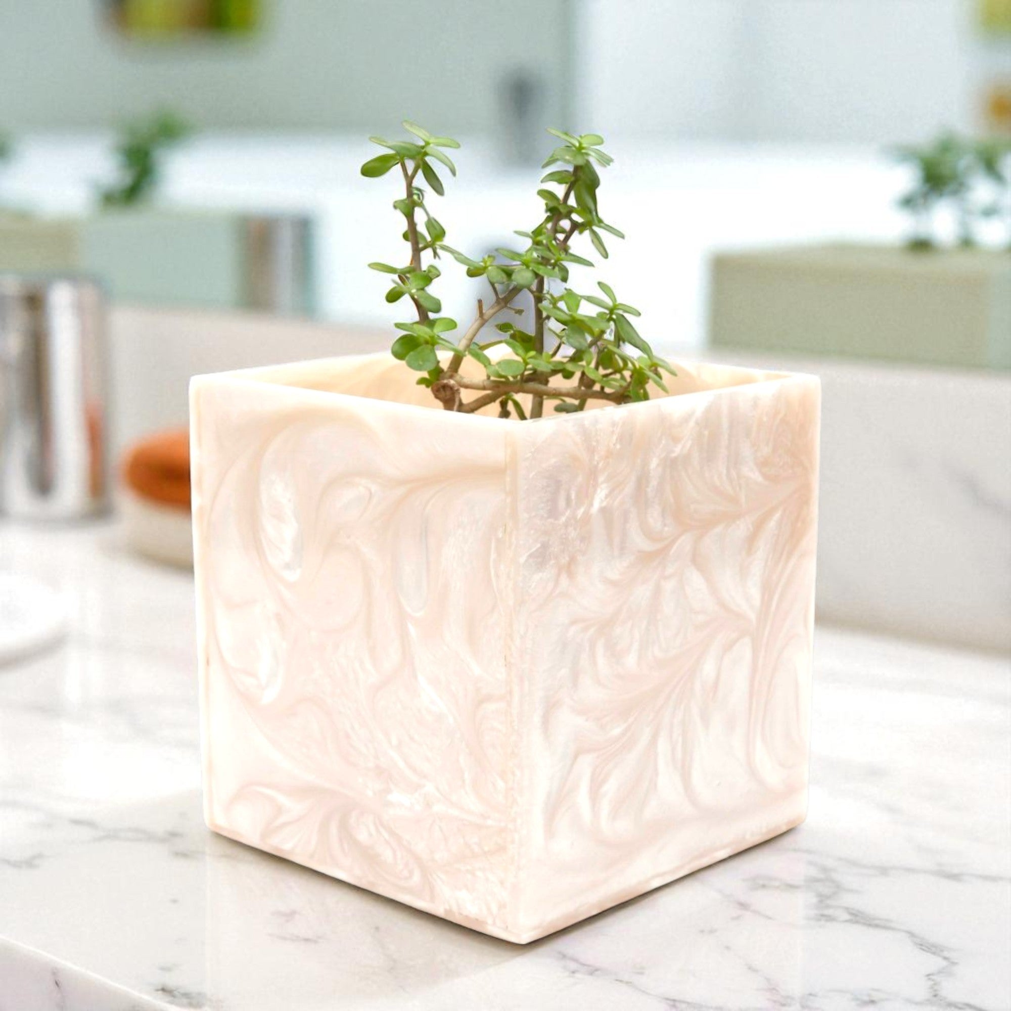 Beige Resin Dustbin