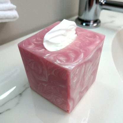 Luxury Pink Resin Tissue Box Holder