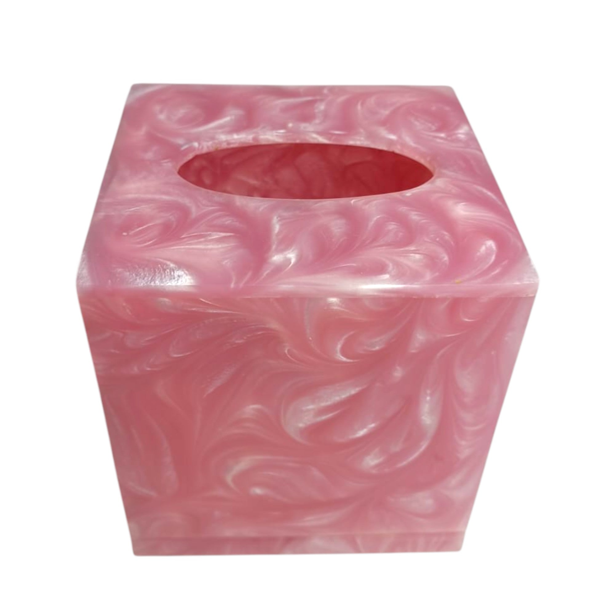 Luxury Pink Resin Tissue Box Holder