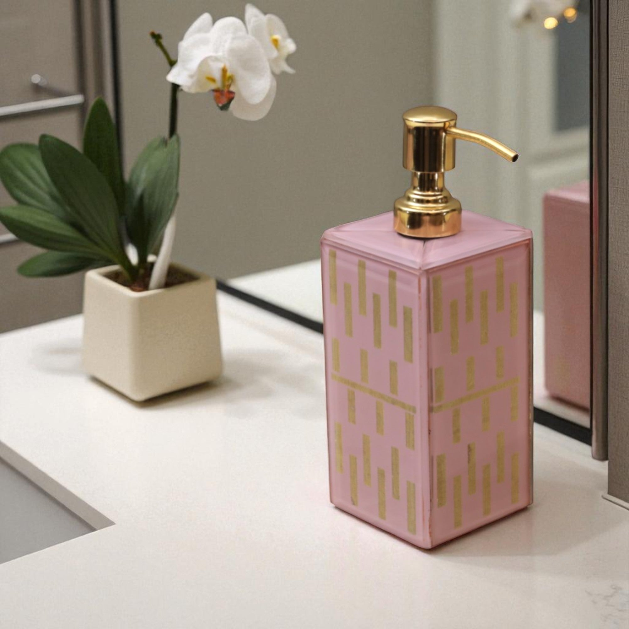 Premium Pink Gold Soap Dispenser for Modern Bathrooms