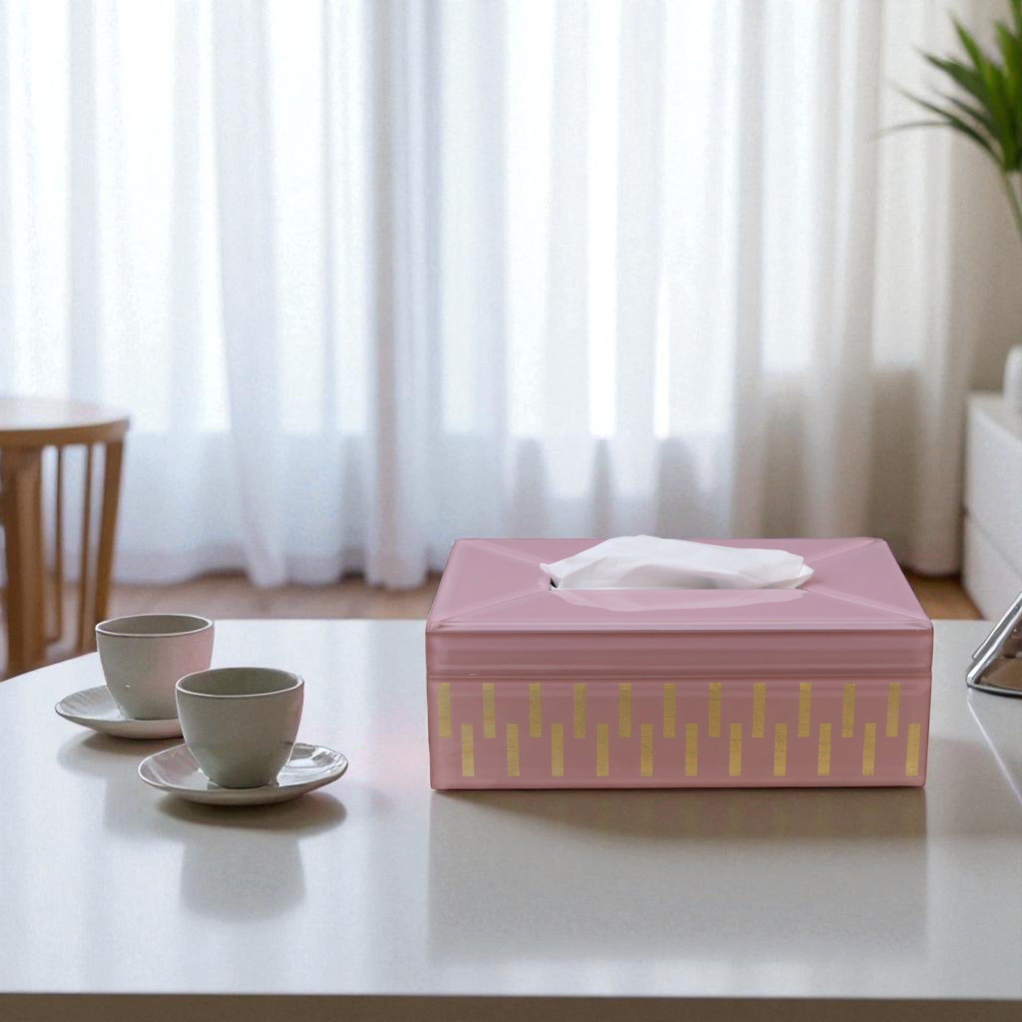  Luxury Decorative Pink Glass Tissue Box 