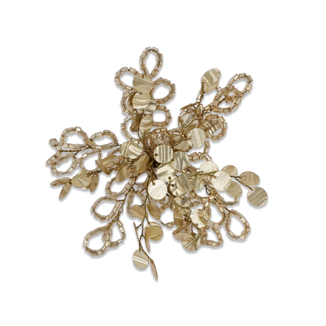 Golden Beaded Napkin Ring Set of Four