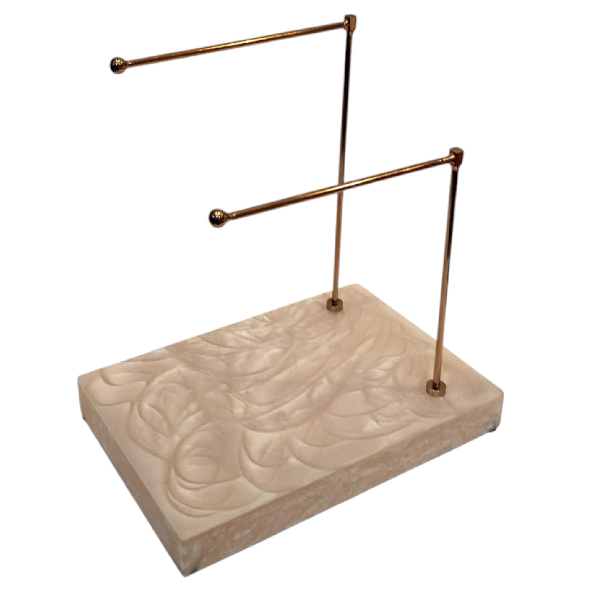  Double Bar Hand Towel Stand with Design Resin Base 
