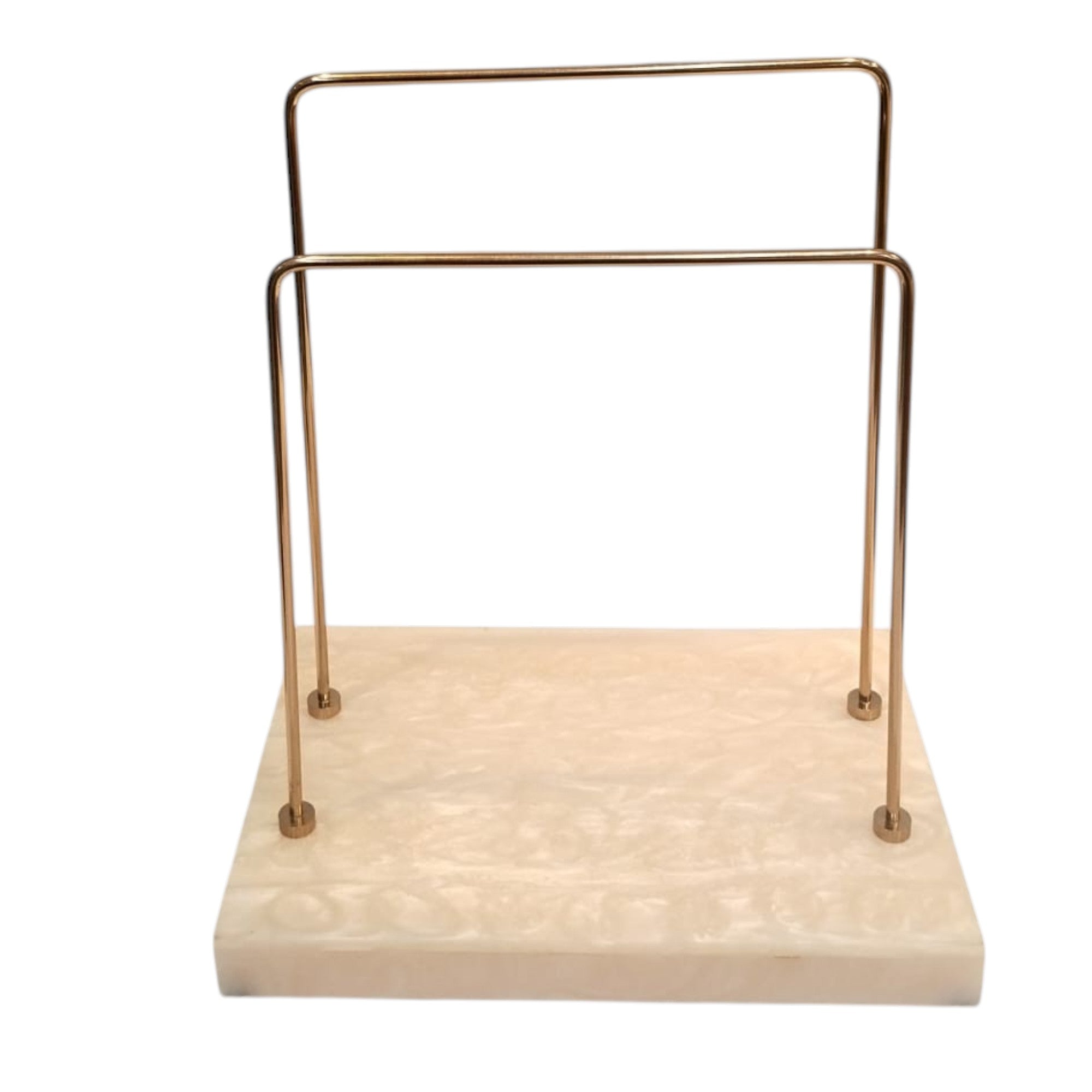 Premium Double Bar U Shaped Towel Stand with Resin Base 
