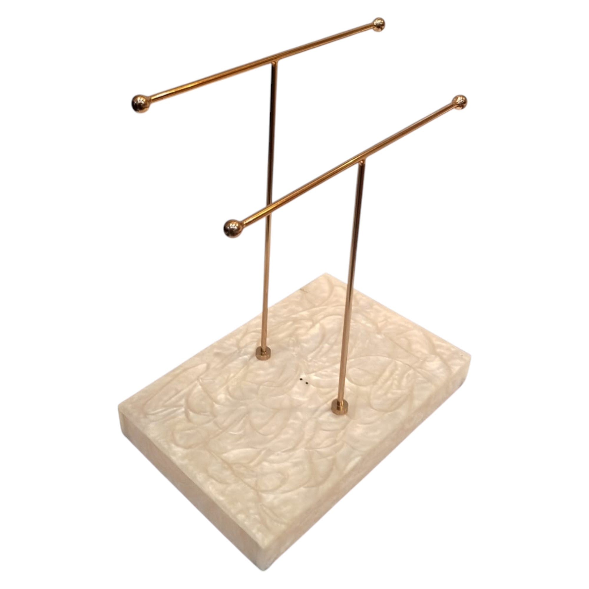 Premium Double Bar Hand Towel Stand with Resin Base