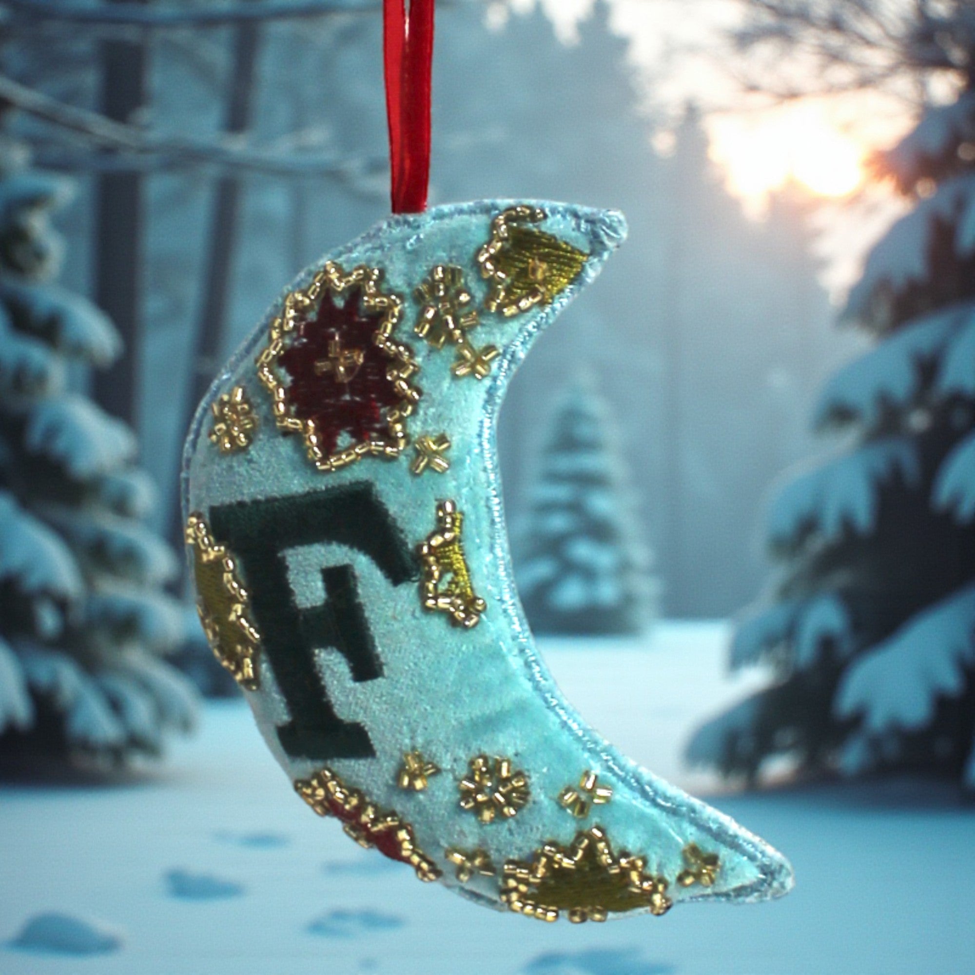  Set of 4 Mon Ornaments for Christmas Tree Decoration 